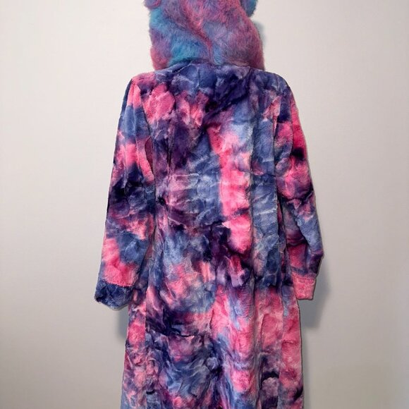 Spirit Hoods Cotton Candy Faux Fur Jacket Ears Hooded Womens Small Rave Club - Picture 7 of 11